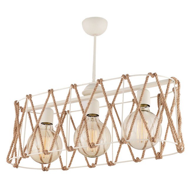 Lustra Homemania, Metal, 3xE27, 60W, 45x28x60 cm, Alb/Maro