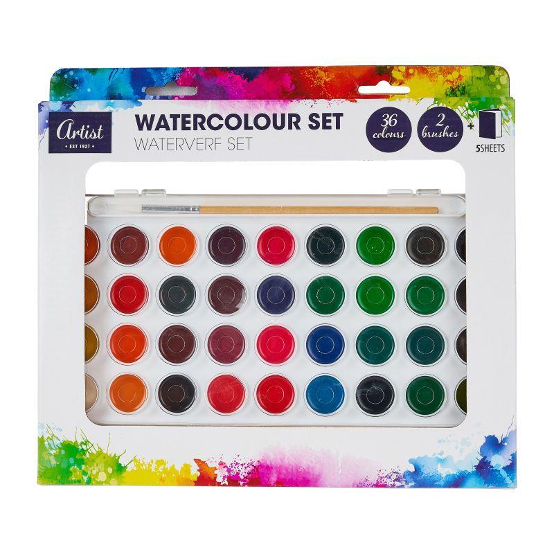 Set pictura Artist, Cu vopsele, Caiet de schite si pensule, Multicolor