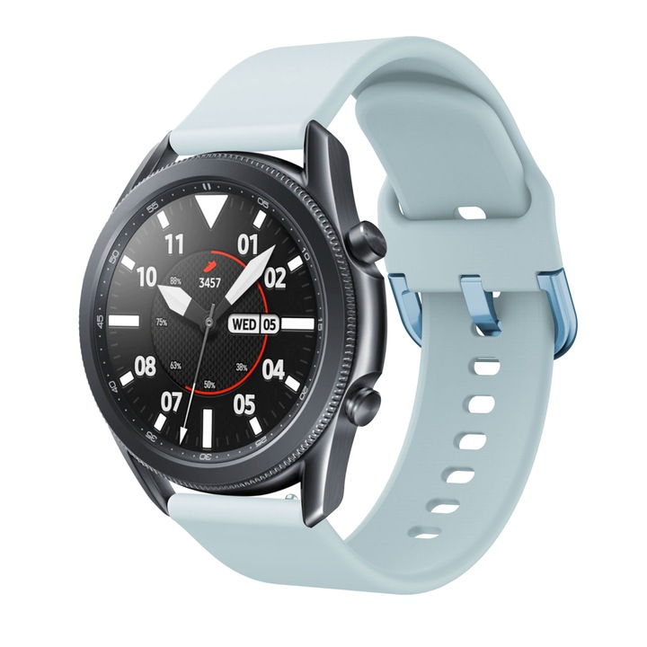 MTP Szilikon szíj, Samsung Galaxy Watch 3 45mm kompatibilis, Smooth Silicon, Quick Release Telescopes, 22mm, Blue Horizon