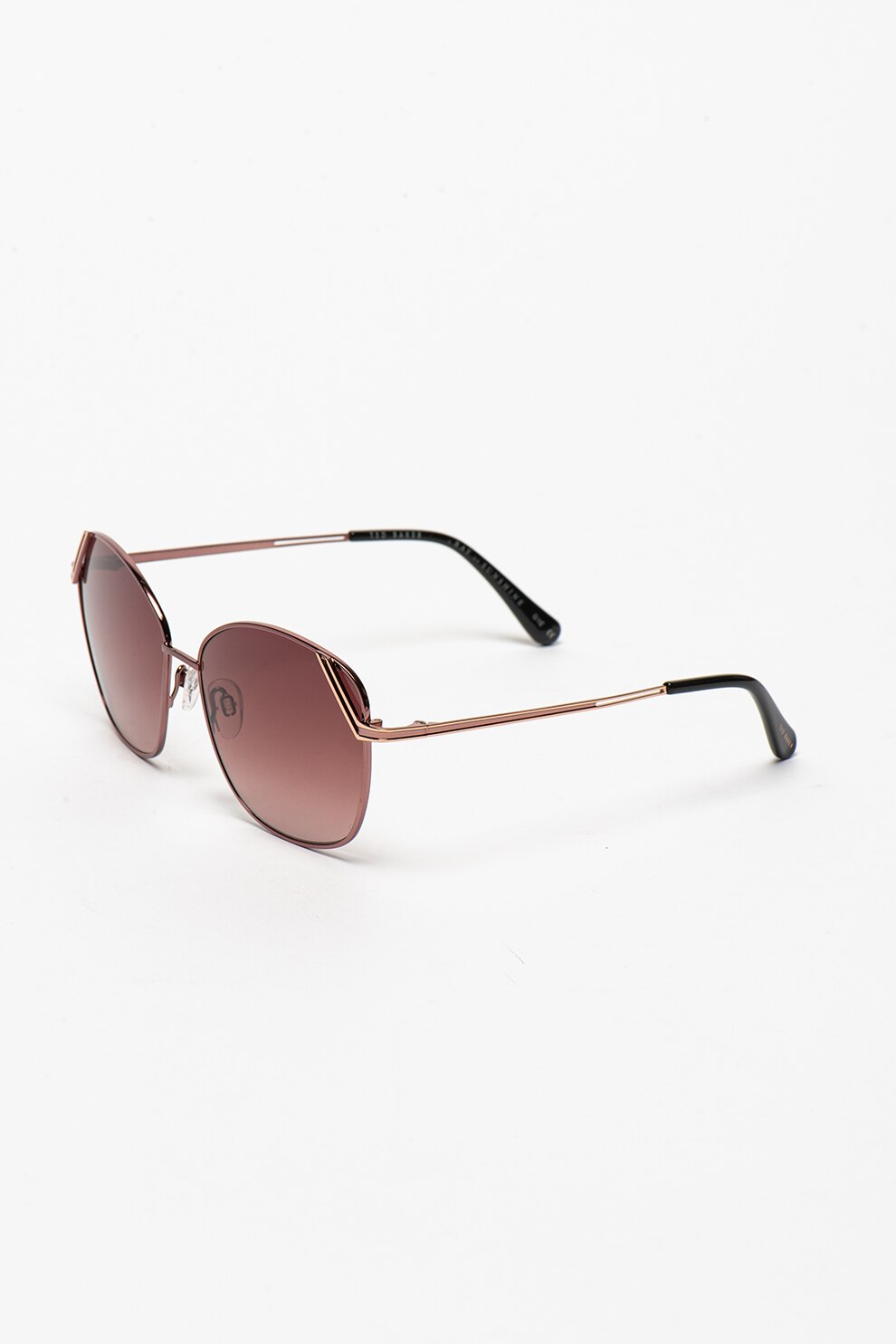 Ted Baker, Ochelari de soare cu rama metalica, Mov/Negru, 50-16-140 Standard