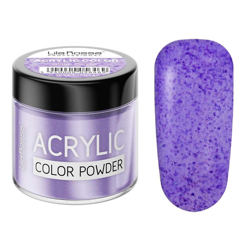 Pudra acrilica color, Lila Rossa, Glitter Purple, 7 g