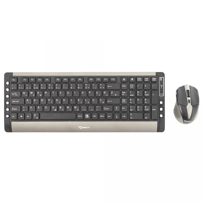 Kit tastatura si mouse wireless Sbox WKM-26, Negru / Gri