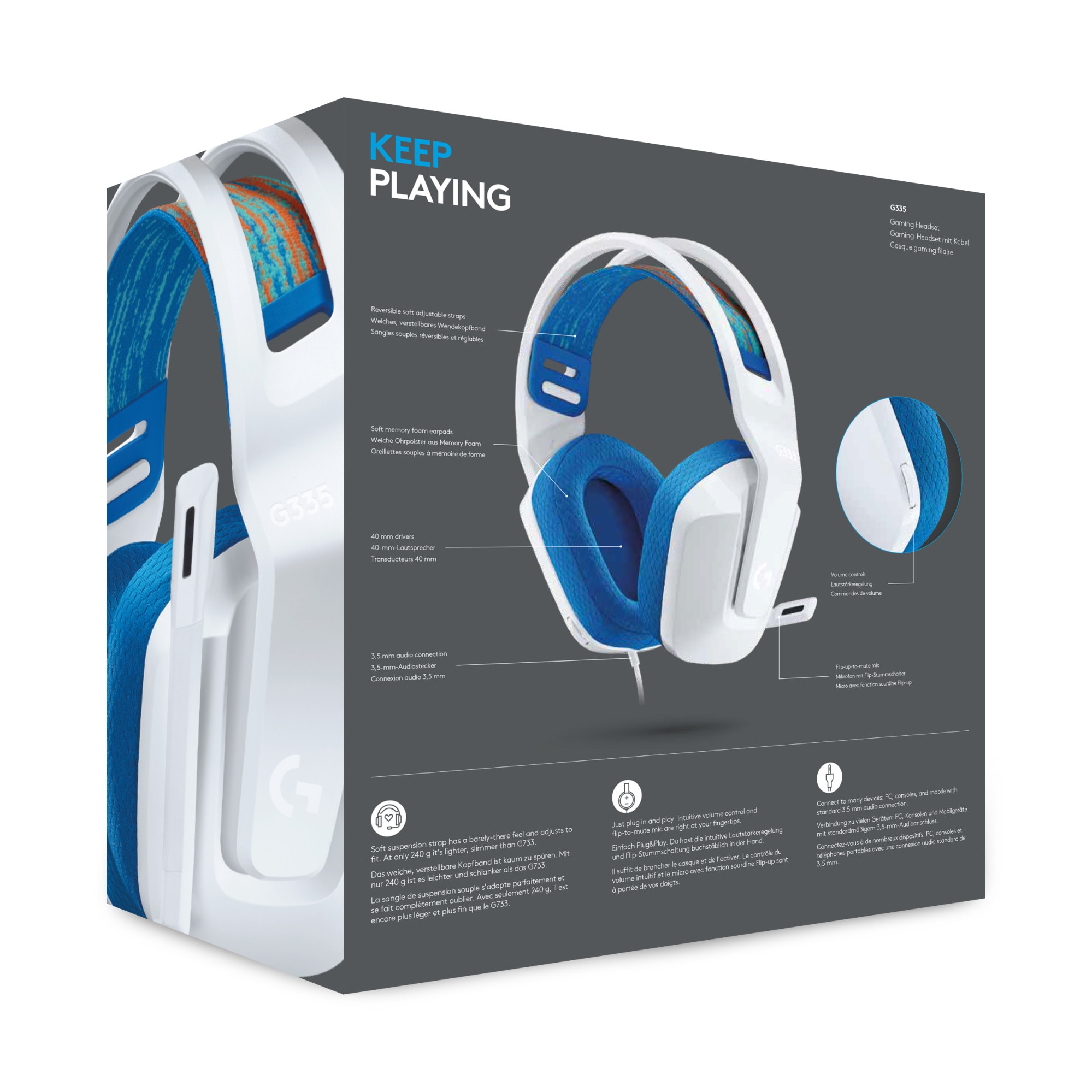 981-001018 - Casque gaming filaire Logitech G335 WHITE 
