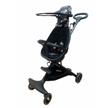 Carucior sport compact, bidirectional, pliabil si portabil, Easy A6 - Smiley face - Krista® Carucior sport compact, bidirectional, pliabil si portabil, Easy A6 - Smiley face - Krista®