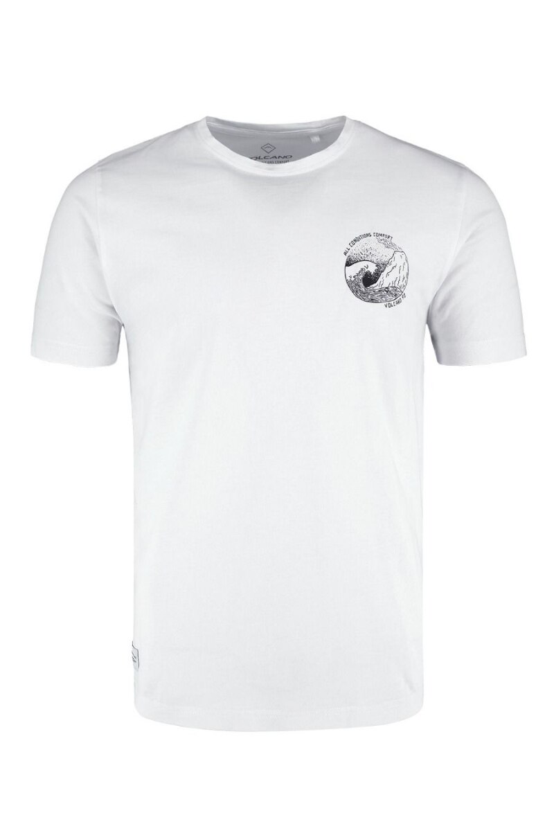 Tricou T-FINE, Volcano, Bumbac organic, Alb