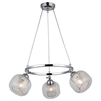 Lustra Homemania, Nona, Metal/Sticla, 44 x 91 cm, 3 x E27, 40W, Argintiu Lustra Homemania, Nona, Metal/Sticla, 44 x 91 cm, 3 x E27, 40W, Argintiu