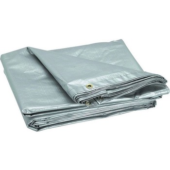 Prelata cu inele, PYRAMID®, 150 G/MP, 6 x 8 M, impermeabila, argintiu, PREL21 Prelata cu inele, PYRAMID®, 150 G/MP, 6 x 8 M, impermeabila, argintiu, PREL21