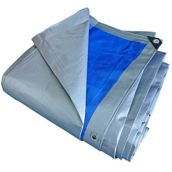 Prelata cu inele, PYRAMID®, 180 G/MP, 3 x 4 M, impermeabila, argintiu si albastru, PREL25 Prelata cu inele, PYRAMID®, 180 G/MP, 3 x 4 M, impermeabila, argintiu si albastru, PREL25