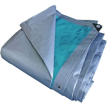 Prelata cu inele, PYRAMID®, 220 G/MP, 6 x 8 M, impermeabila, argintiu si verde, PREL34 Prelata cu inele, PYRAMID®, 220 G/MP, 6 x 8 M, impermeabila, argintiu si verde, PREL34