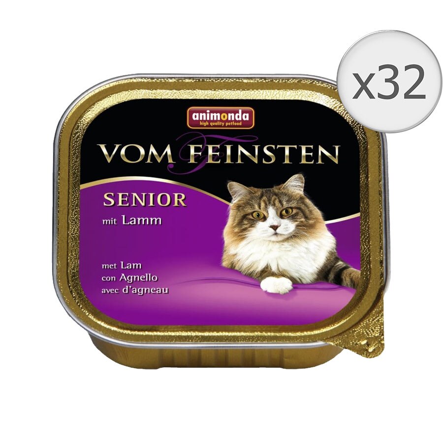 Hrana umeda pentru pisici Vom Feinsten, Senior Miel, 32 buc x 100g