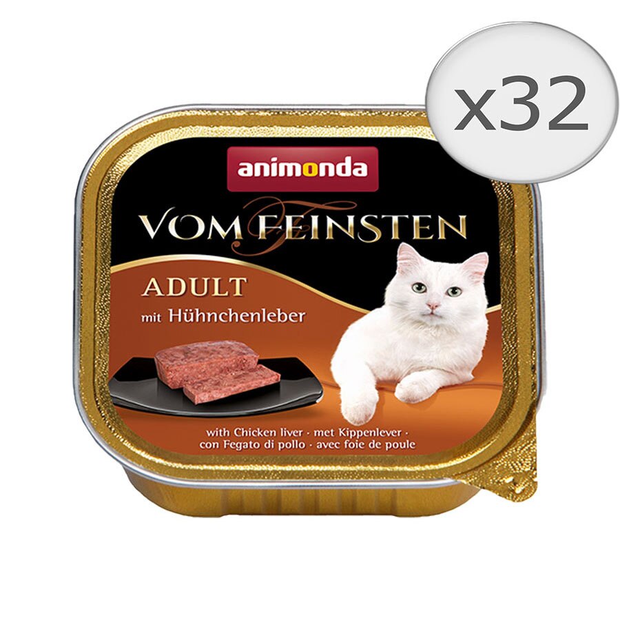 Hrana umeda pentru pisici Vom Feinsten, Ficat cu Pui, 32 buc x 100g