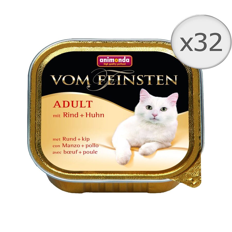 Hrana umeda pentru pisici Vom Feinsten, Vita si Pui, 32 buc x 100g