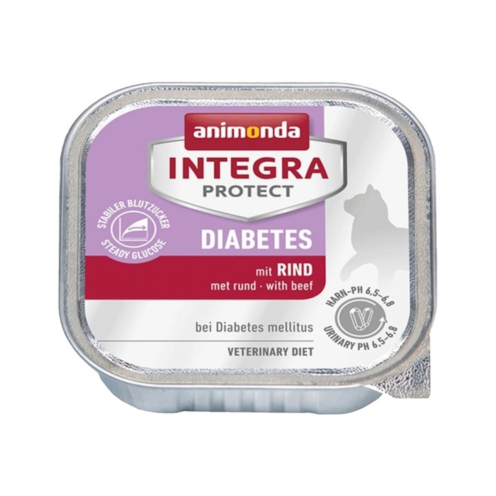 Hrana umeda pentru pisici Integra Protect, Diabetic Vita, 16 buc x 100g