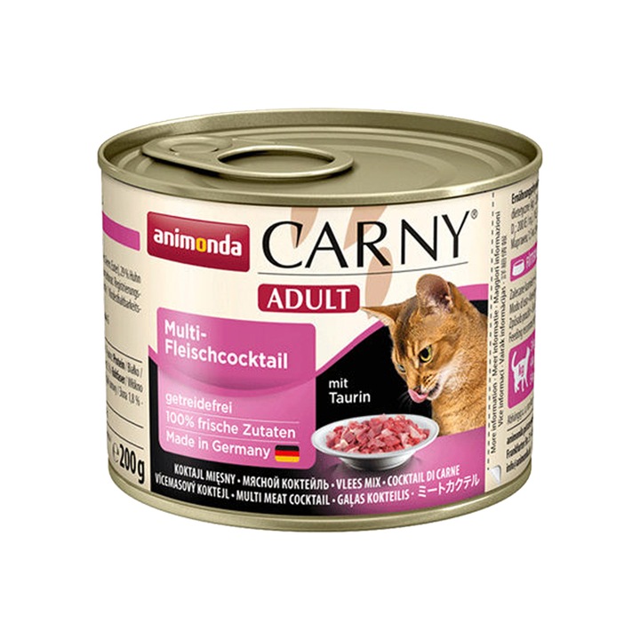 Мокра храна за котки Carny, Adult Multimeat Cocktail, 6 бр x 200 г