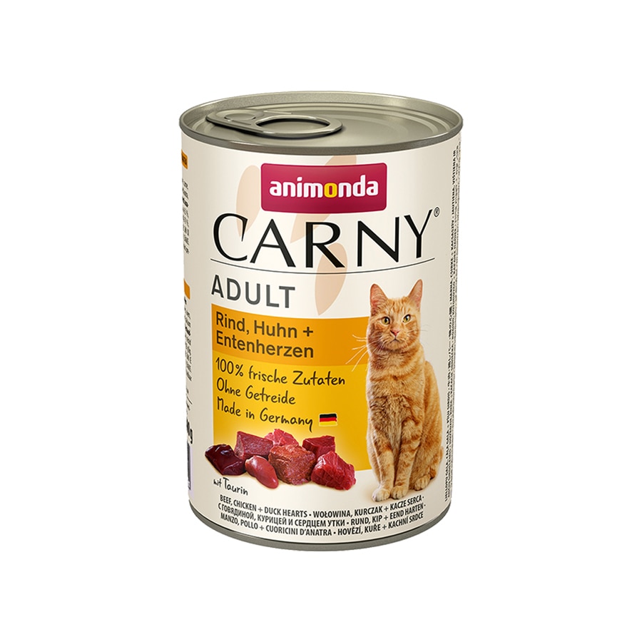 Hrana umeda pentru pisici Carny Adult, Vita cu Pui si Inima Rata, 6 buc x 400g