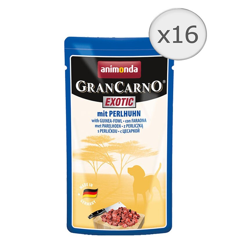 Hrana umeda pentru caini GranCarno Exotic Bibilica, 16 buc x 125g