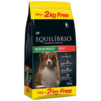 Hrana uscata pentru caini Equilibrio Adult, Pui, 12+2 Kg Hrana uscata pentru caini Equilibrio Adult, Pui, 12+2 Kg