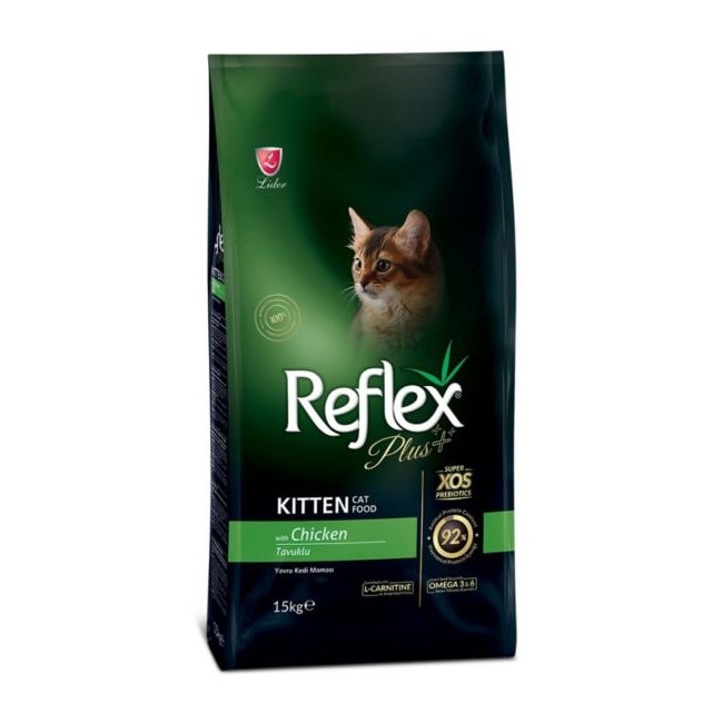 Hrana uscata pentru pisici Reflex Plus Kitten, cu Pui, 15 kg