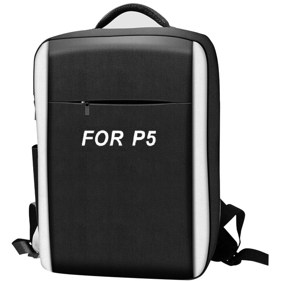 Ghiozdan FOR P5 de Voiaj Pentru Consola si Accesorii PS5, Material Textil, Rezistent la Apa, 42x28x17 CM, Negru
