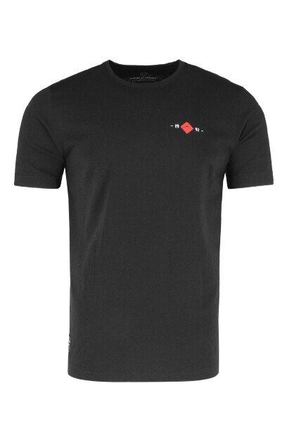 Tricou cu maneca scurta barbati Volcano T-Peterson, Imprimeu logo, Negru