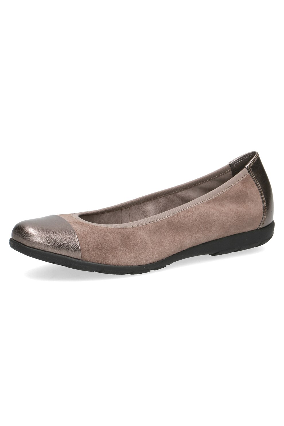Caprice, Balerini cu aplicatie cap-toe, Maro taupe deschis