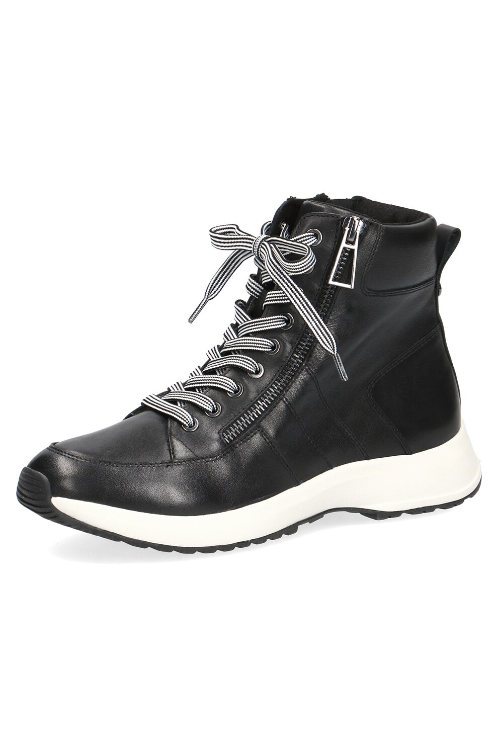 Caprice, Pantofi sport high-cut cu fermoar, Negru