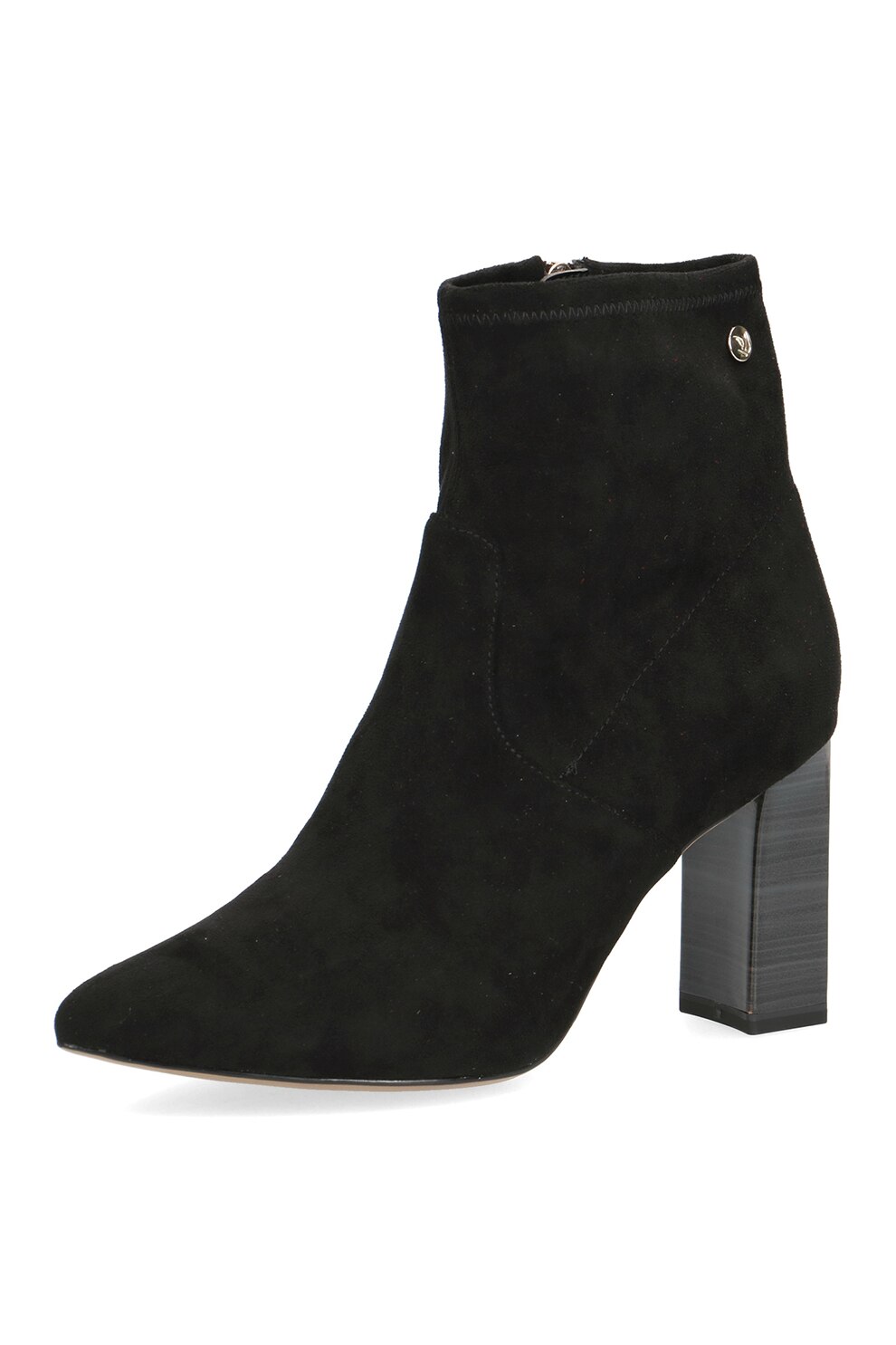 Caprice, Botine de piele intoarsa cu varf ascutit, Negru