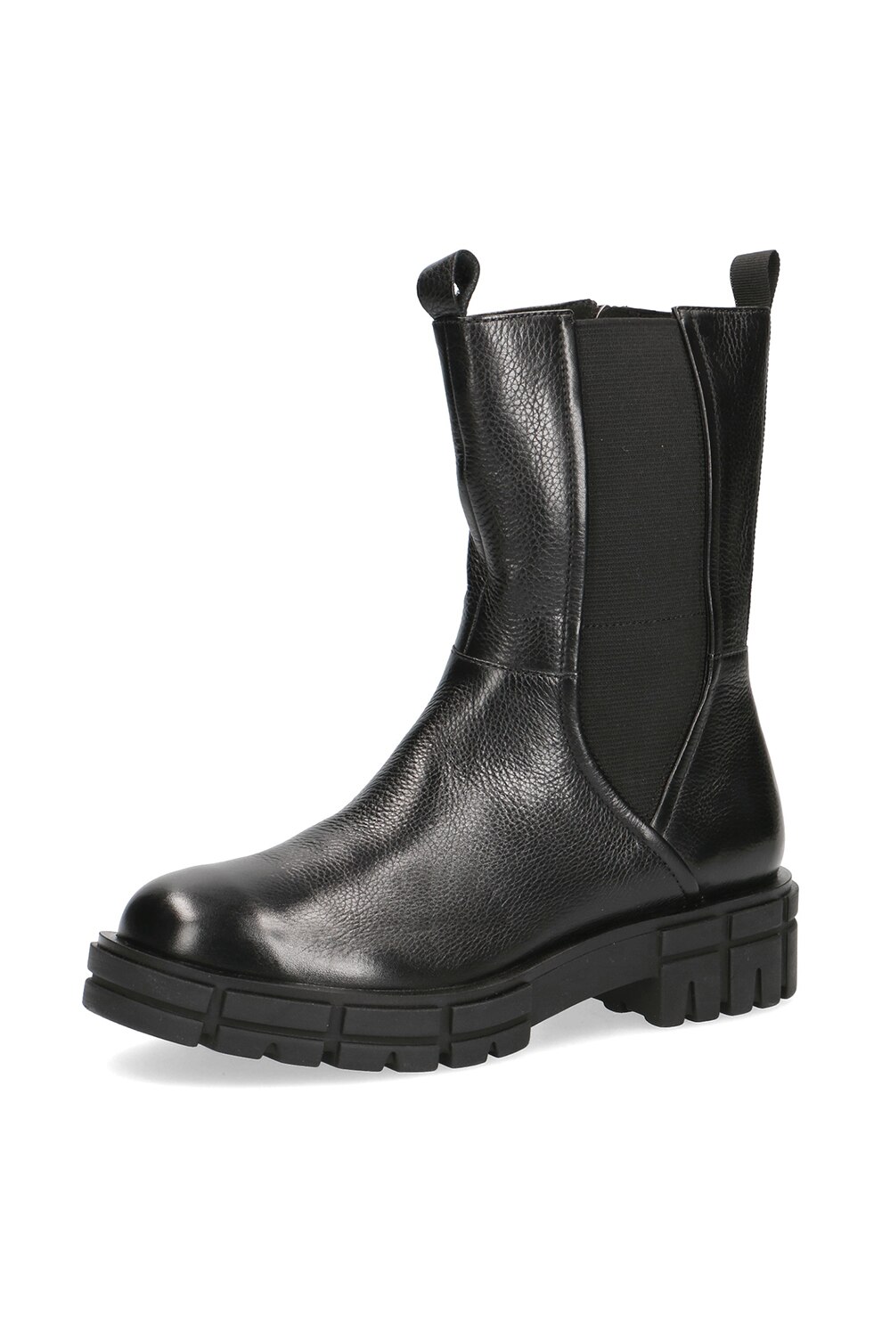 Caprice, Ghete Chelsea mid-calf de piele, Negru