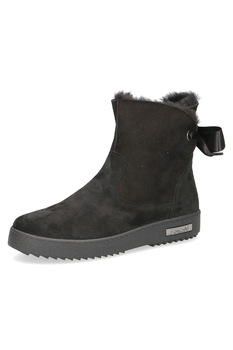 Caprice, Ghete de piele intoarsa cu captuseala de lana si garnituri de blana sintetica, Negru stins Caprice, Ghete de piele intoarsa cu captuseala de lana si garnituri de blana sintetica, Negru stins