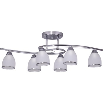 Lustra Kaja, Model Retro, K-JSL-8090/6CHR, Seria SAMIRA, 6 x E14, Argintiu/Alb Lustra Kaja, Model Retro, K-JSL-8090/6CHR, Seria SAMIRA, 6 x E14, Argintiu/Alb