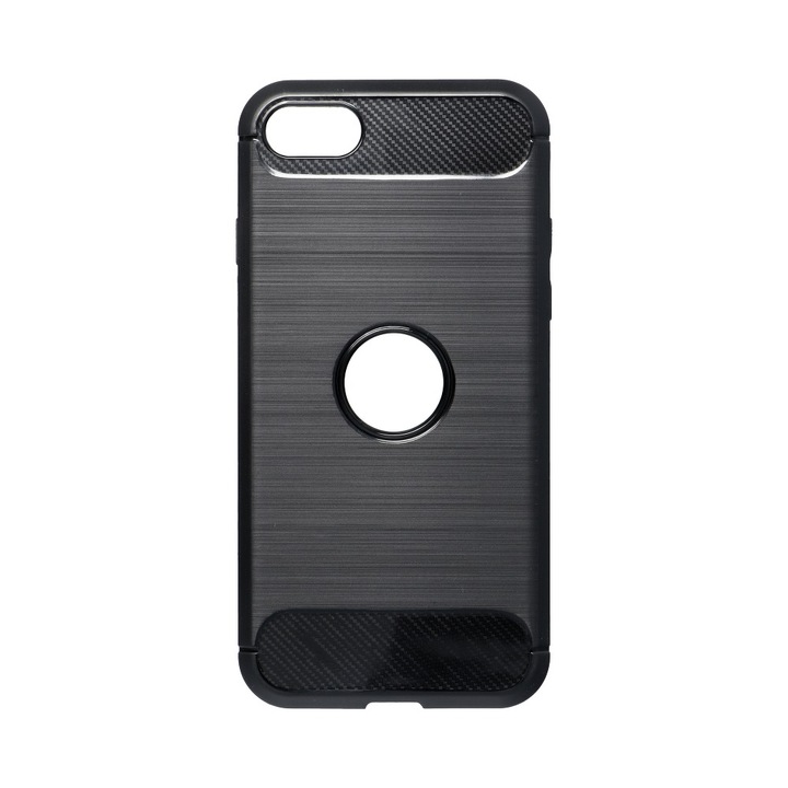 Forcell Carbon Protective Case, съвместим с iPhone SE 2020 черен