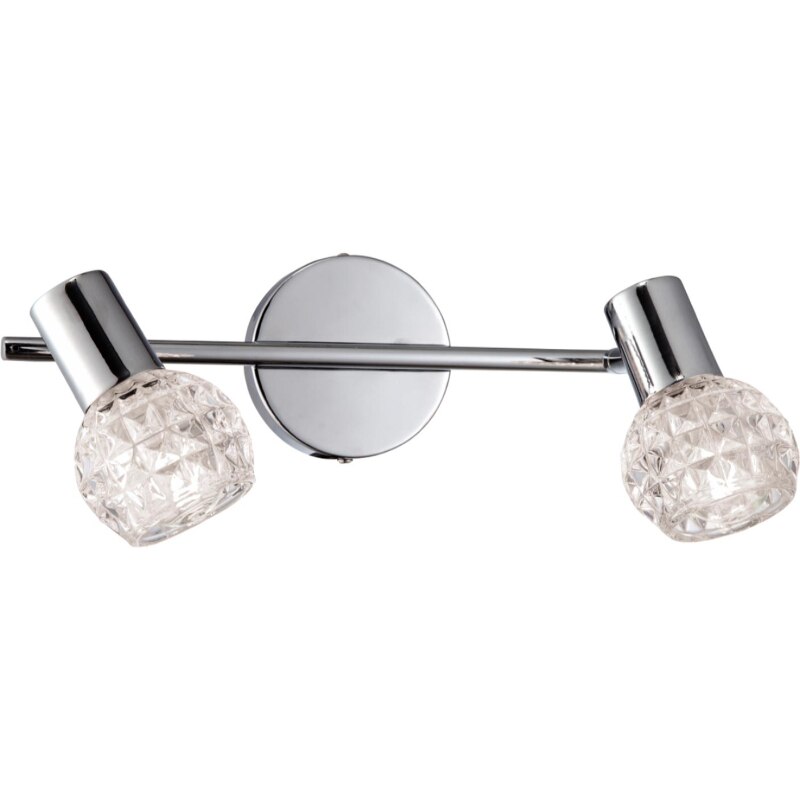 Aplica Kaja Alpina, Sticla/Metal, 2xE14, Argintiu