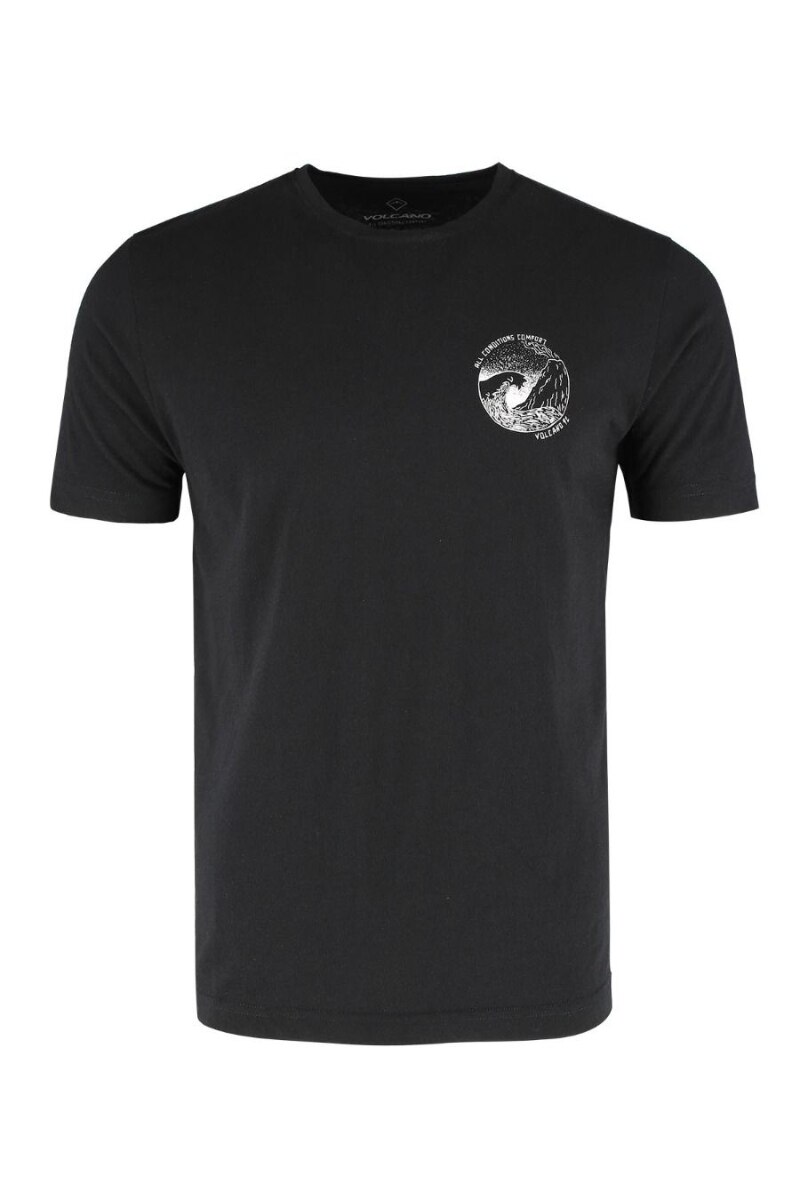 Tricou T-FINE, Volcano, Bumbac organic, Negru