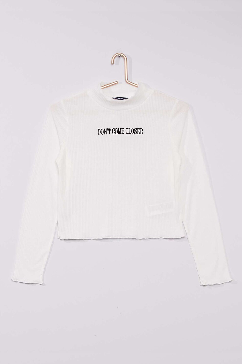 KIABI, Pulover cu aspect striat, Alb/Negru