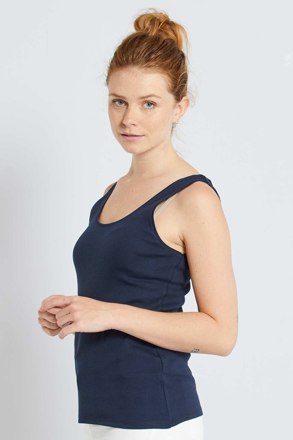 KIABI, Top cu decolteu in U, Bleumarin, XS