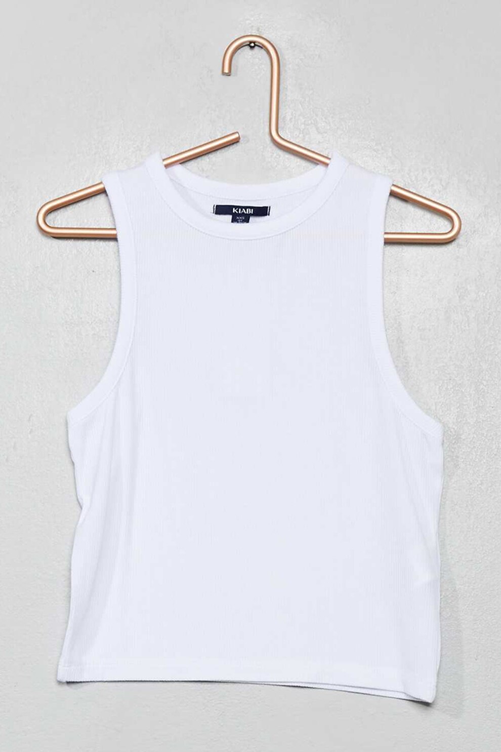 KIABI, Top crop cu striatii, Alb optic