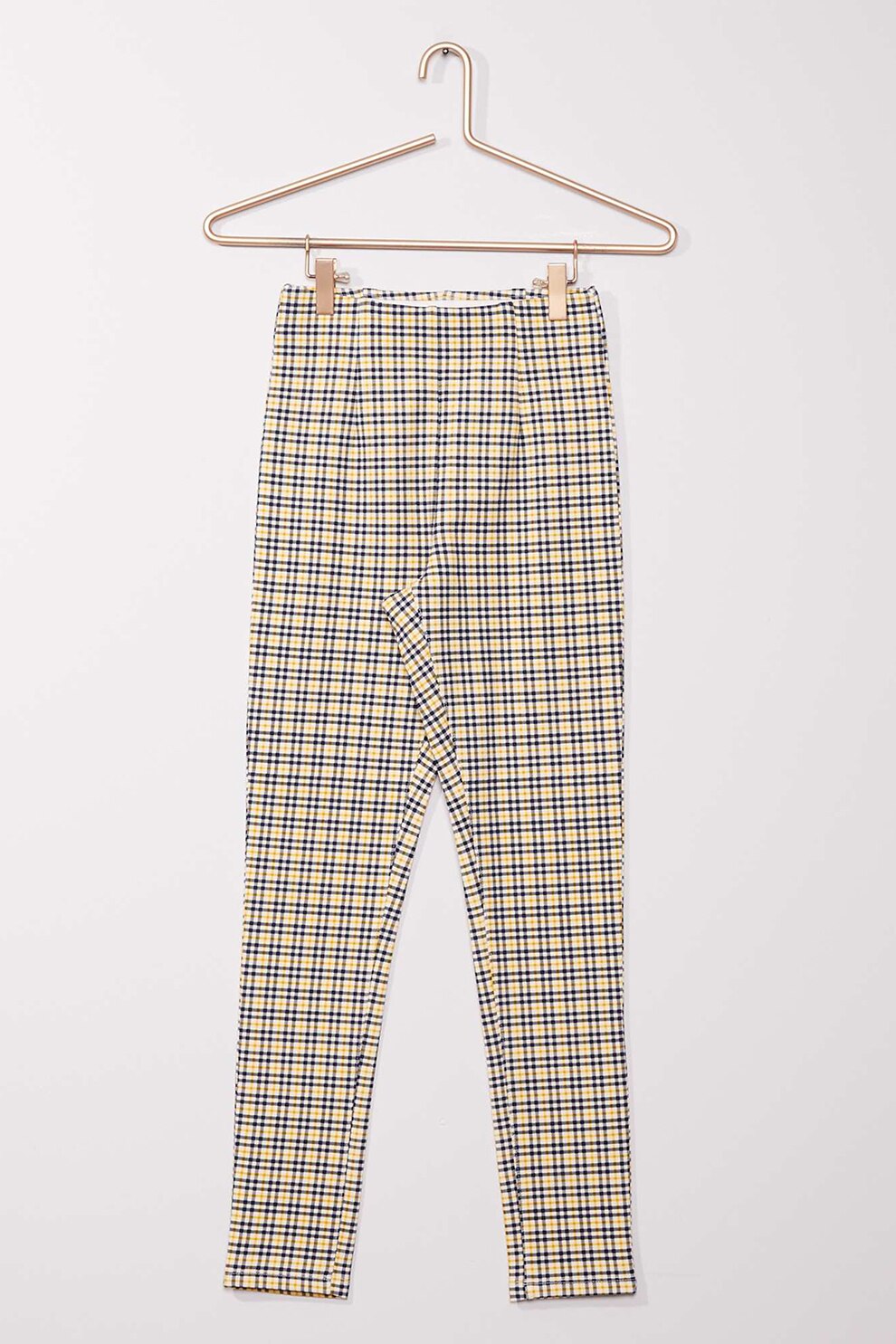 KIABI, Colanti in caarouri cu banda elastica in talie, Galben pal/Negru