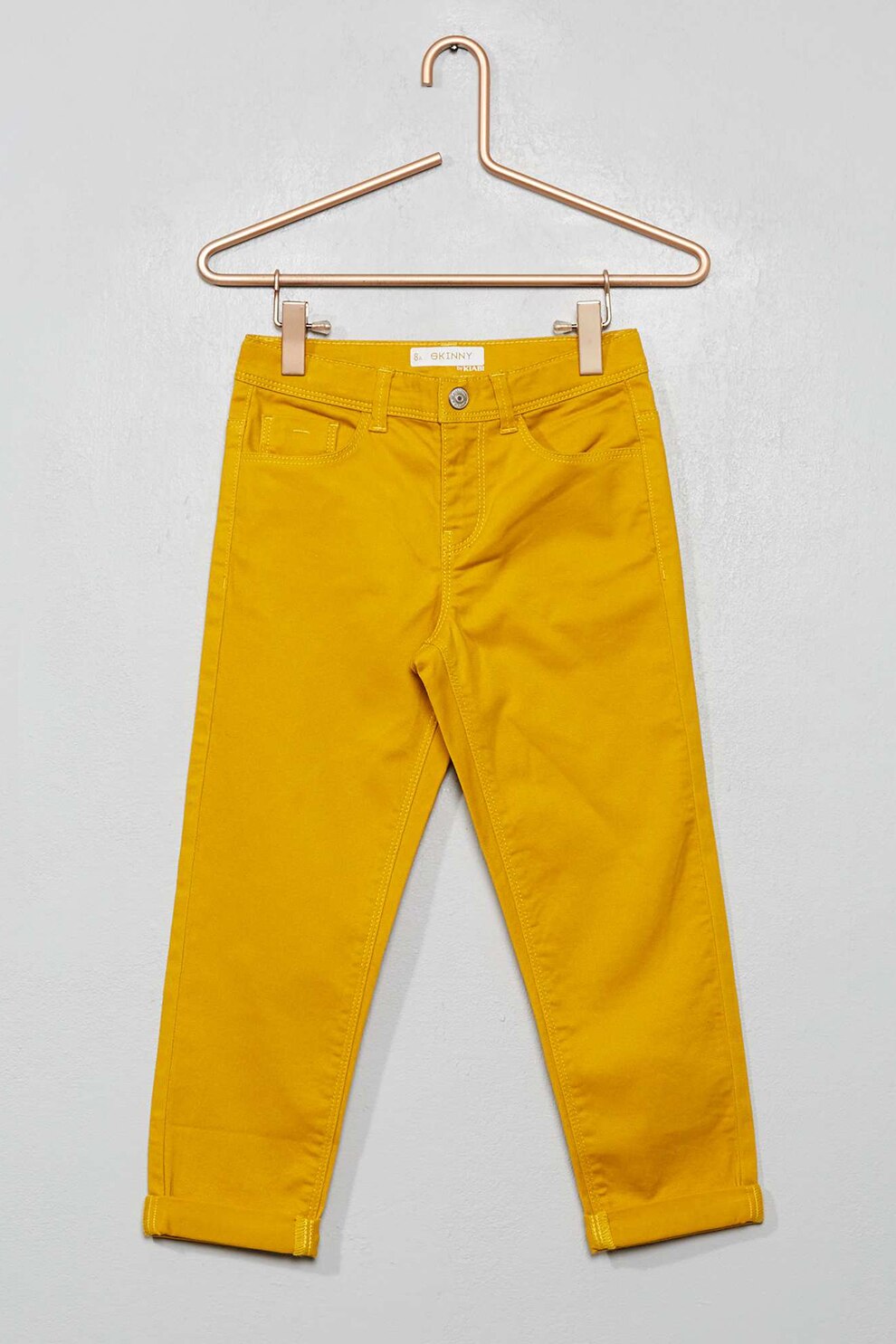 KIABI, Blugi skinny uni, Galben sofran, 126-131 CM