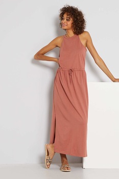 KIABI, Rochie maxi cu slituri laterale, Rosu stins, XL KIABI, Rochie maxi cu slituri laterale, Rosu stins, XL