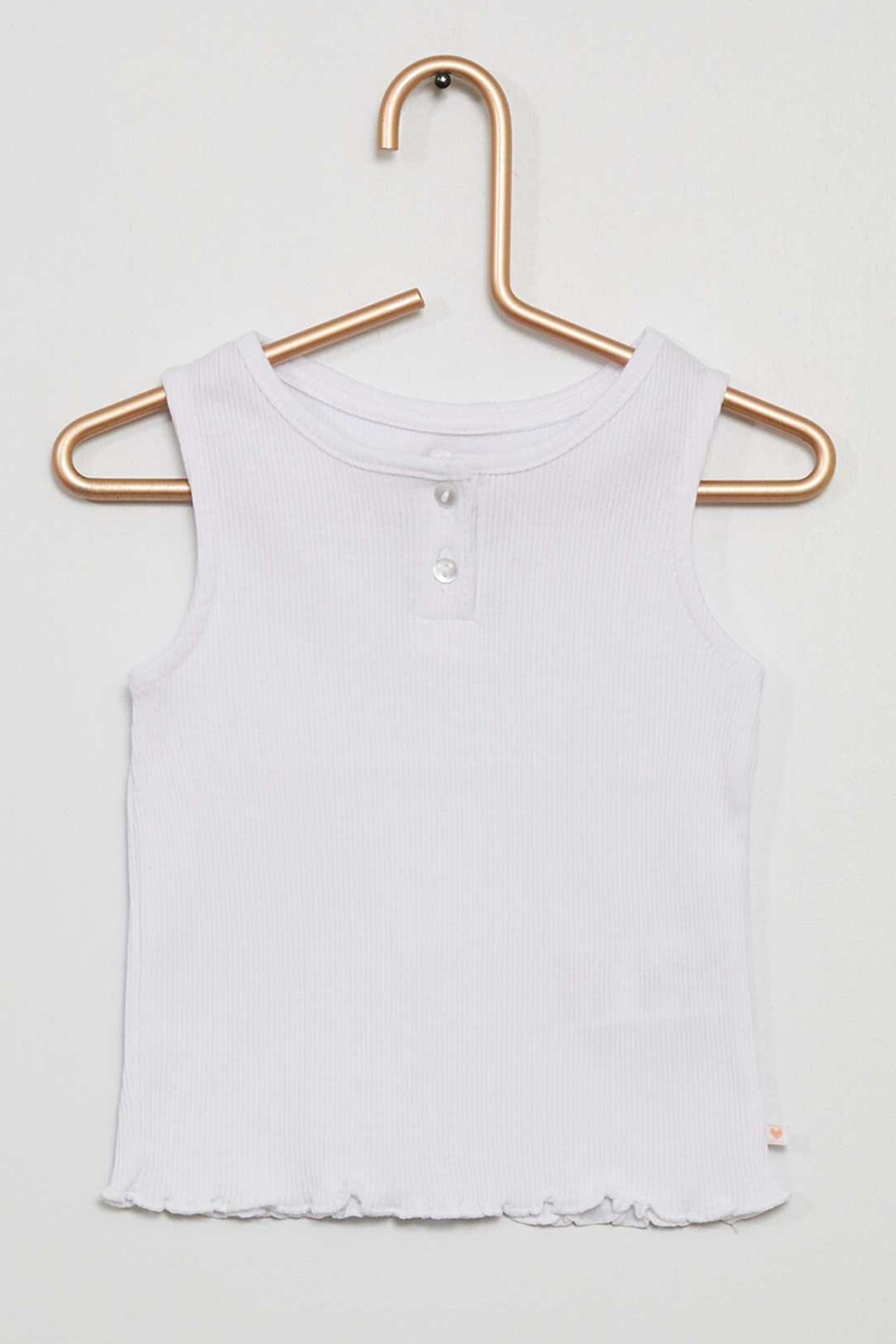 KIABI, Top de bumbac cu aspect striat, Alb, 83-89 CM