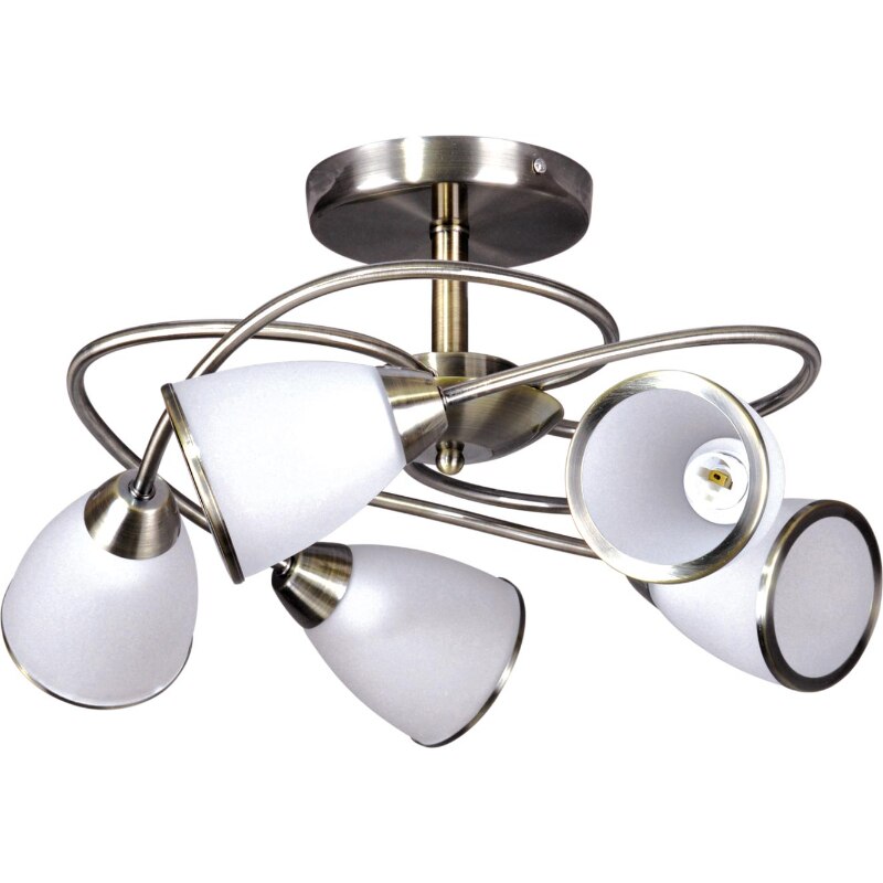 Lustra Kaja, Model Candelabru K-JSL-6059/5 AB, Seria PLATO, 5 x E14, Auriu/Alb