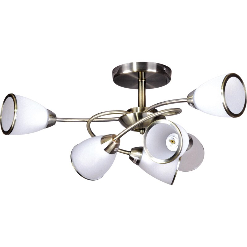 Lustra Kaja, Model Candelabru, K-JSL-6059/6 AB, Seria PLATO, 6 x E14, Auriu/Alb