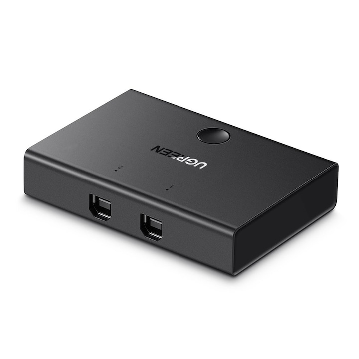 Хъб Ugreen, 1x USB 2.0, 2x USB-B, черен