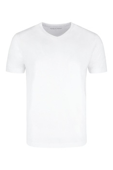 Tricou barbati cu decolteu in V Volcano T-Slit, Bumbac, Alb Tricou barbati cu decolteu in V Volcano T-Slit, Bumbac, Alb