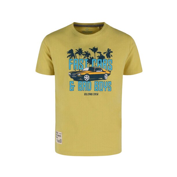 Tricou T-FAST JUNIOR, Volcano, Bumbac, Verde / Albastru