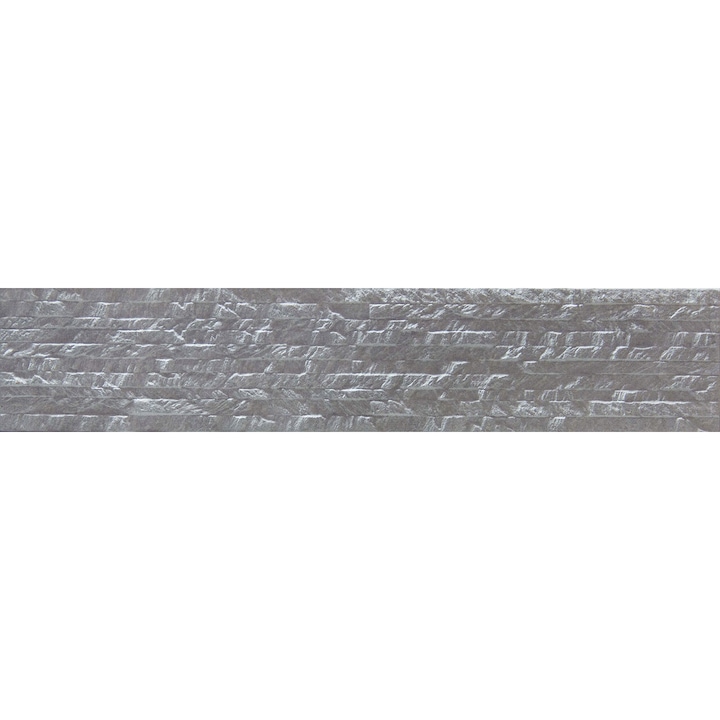 Faianta Abidos tip piatra, 10x50 cm, culoare gri, finisaj mat, 0.76 MP/cutie