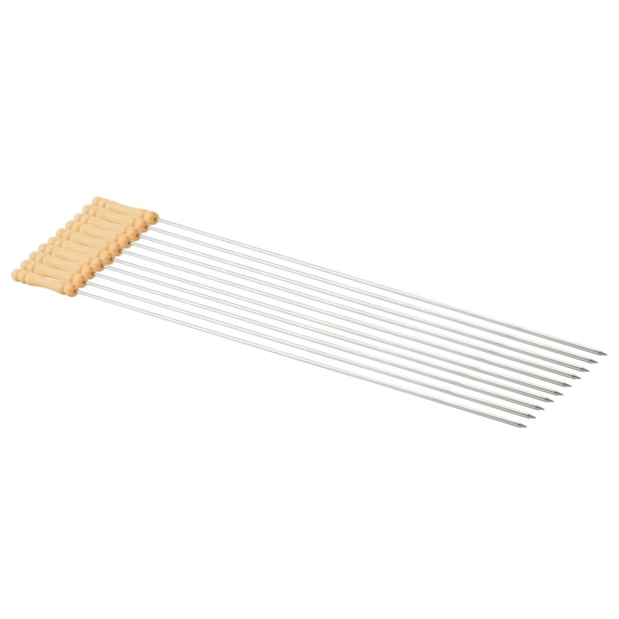 Set 10 bucati tepuse din metal cu maner lemn, 45cm