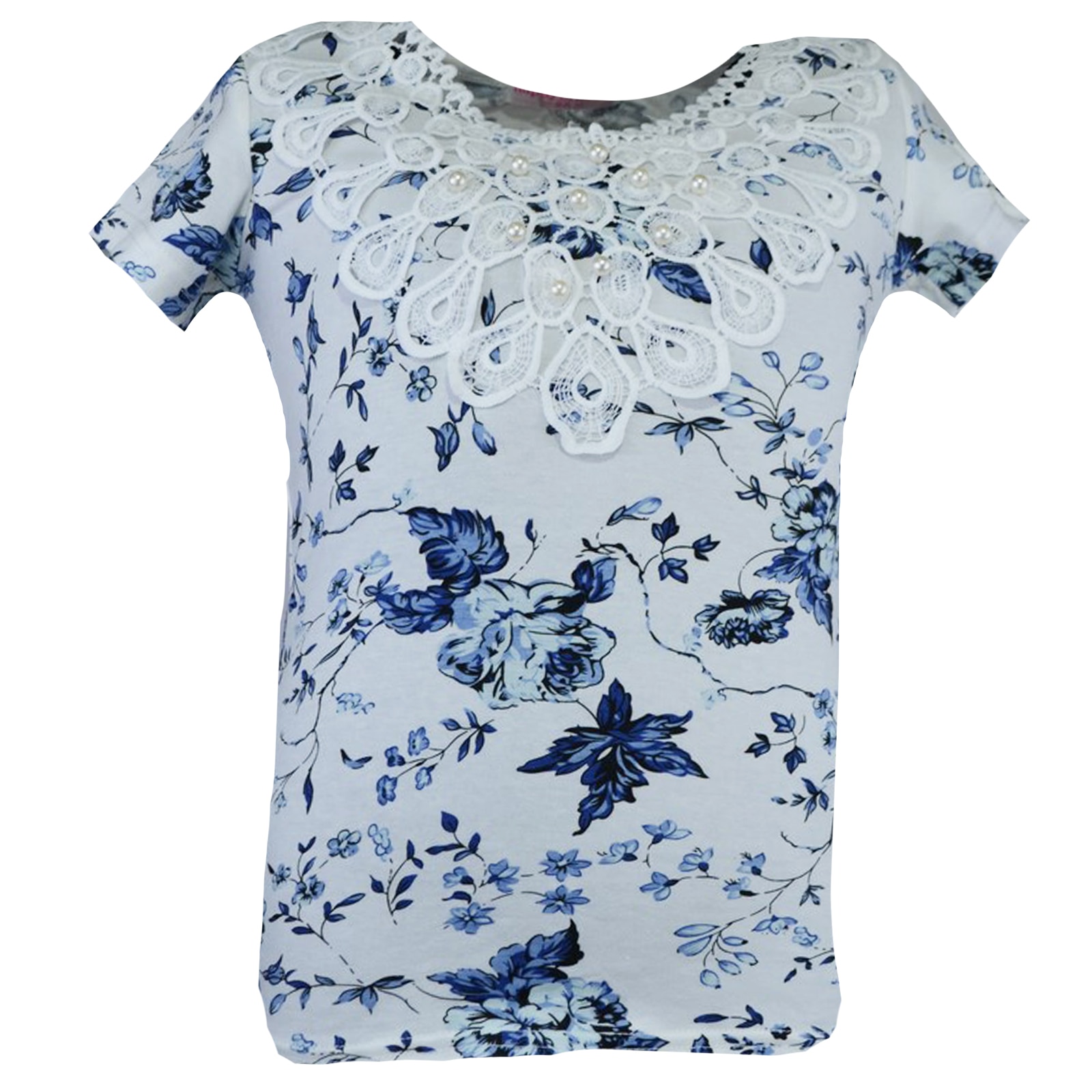 Tricou pentru fete Happy House CVC-1151-3, Albastru 128 cm