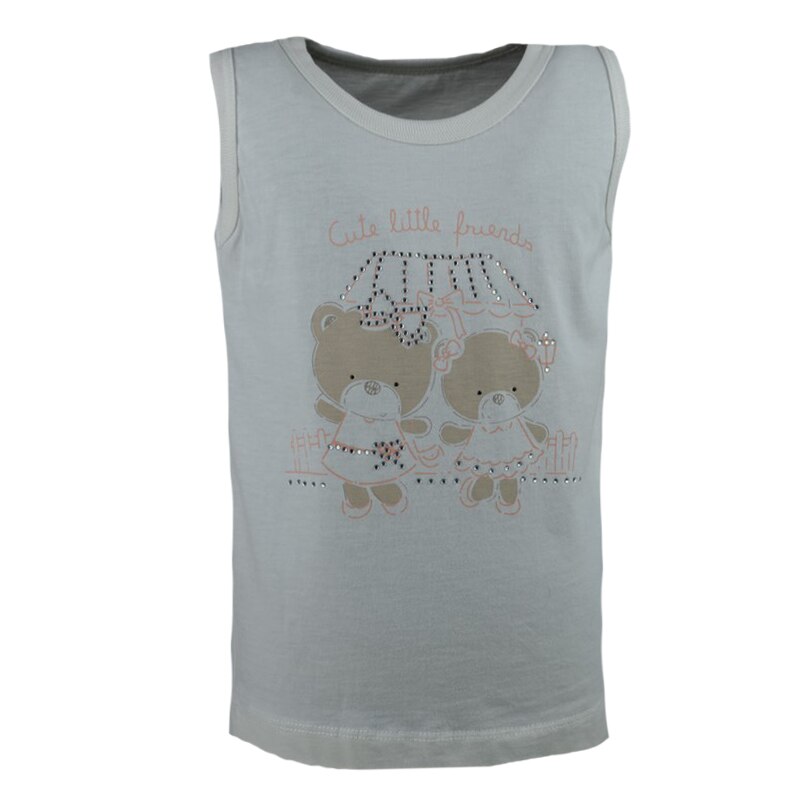 Tricou fara maneci pentru fete Mini Junior RC-1C, Crem