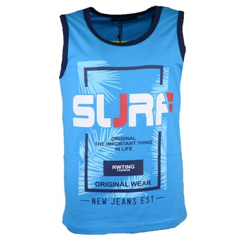 Tricou fara maneci pentru baieti Happy House HB-8230-2, Albastru 122-128 cm Tricou fara maneci pentru baieti Happy House HB-8230-2, Albastru 122-128 cm